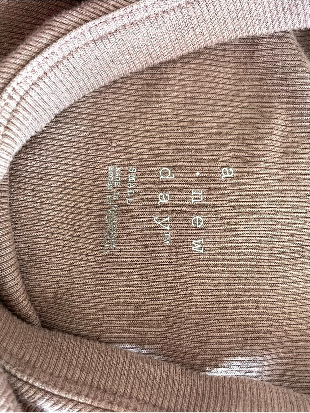 a new day Ribbed Crewneck Top in Olive Brown - Picture 4 of 4